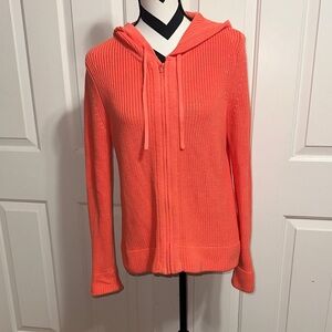 Pura Cashmere Cotton Fisherman Hoodie, Orange